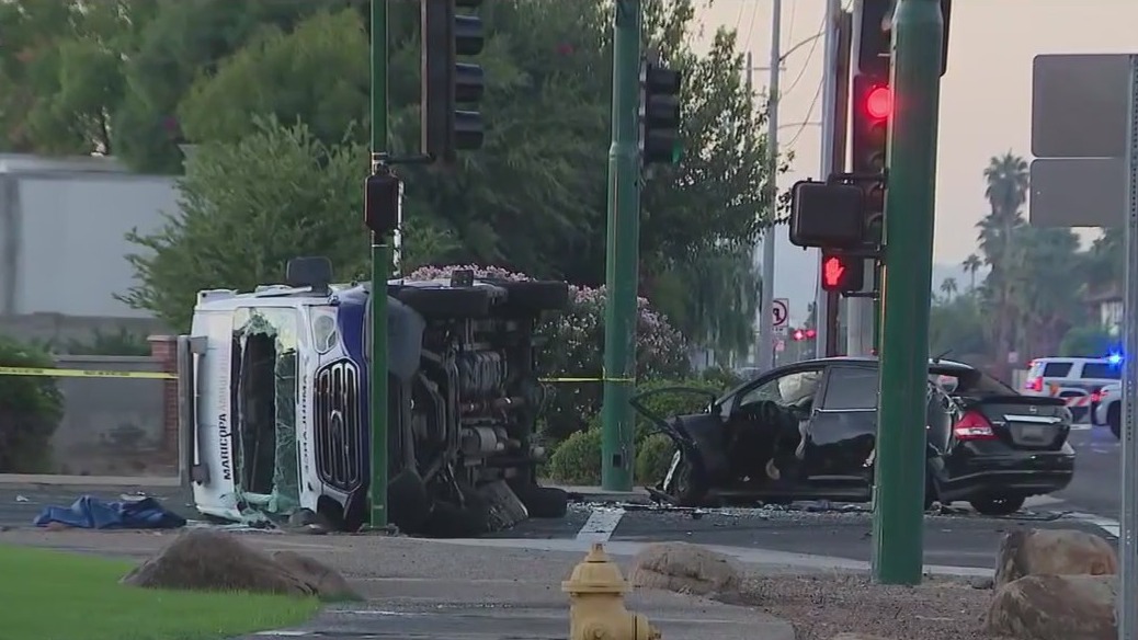 North Phoenix crash involved ambulance